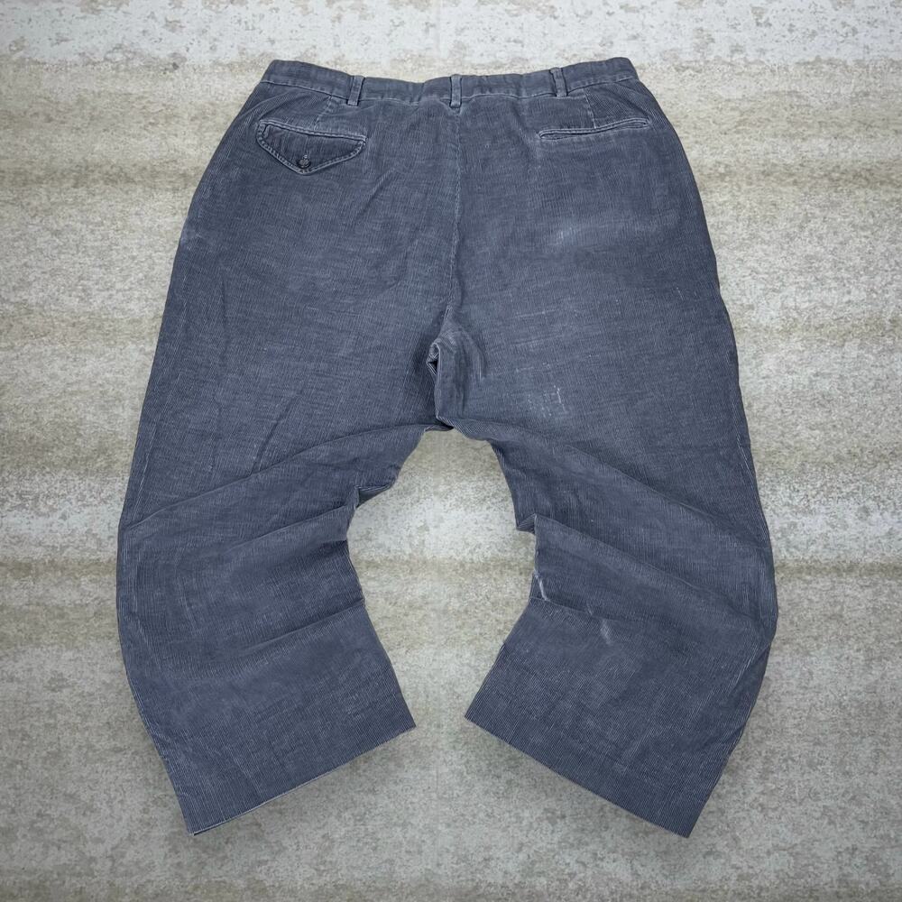 Vintage 90s Lands End Corduroy Pants 38x26 Baggy Wide Leg Fit Grey